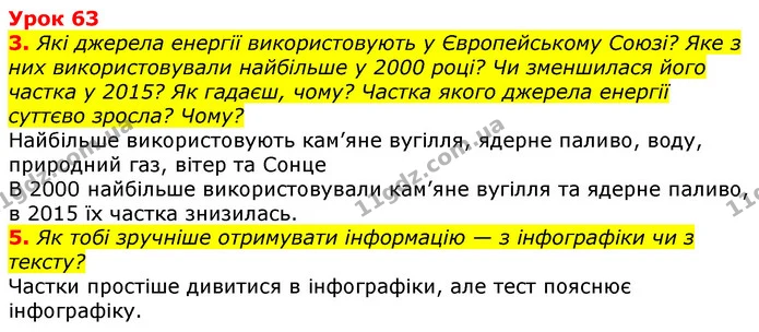 3. Які джерела енергії використовують у Європейському Союзі? Яке з них використовували найбільше у 2000 році? Чи зменшилася його частка — ГДЗ Українська мова та читання 3 клас Остапенко 1-2 ч.