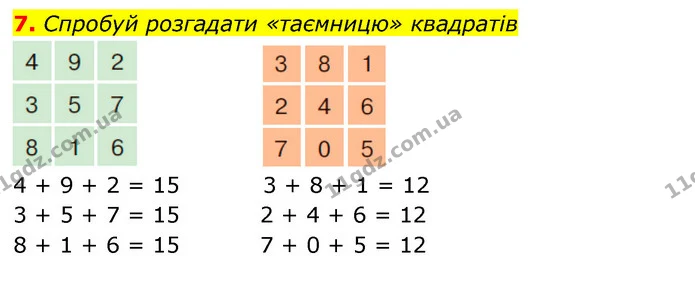 7. Спробуй розгадати «таємницю» квадратів — ГДЗ Математика 3 клас Скворцова 1-2 ч.