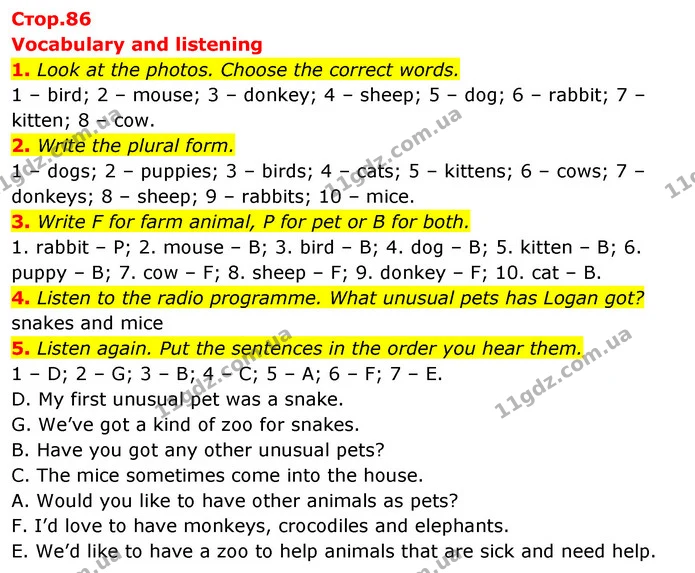 1. Look at the photos. Choose the correct words. — ГДЗ Робочий зошит Англійська мова 5 клас Коста (prepare 5)