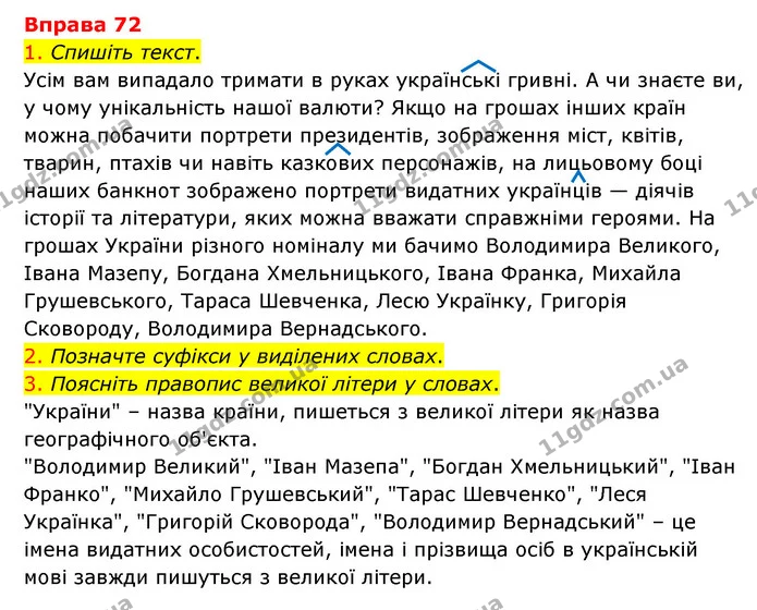 72 — ГДЗ Українська мова 6 клас Літвінова