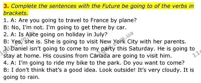 3. Complete the sentences with the Future be going to of the verbs in brackets. — ГДЗ Англійська мова 5 клас Мітчелл