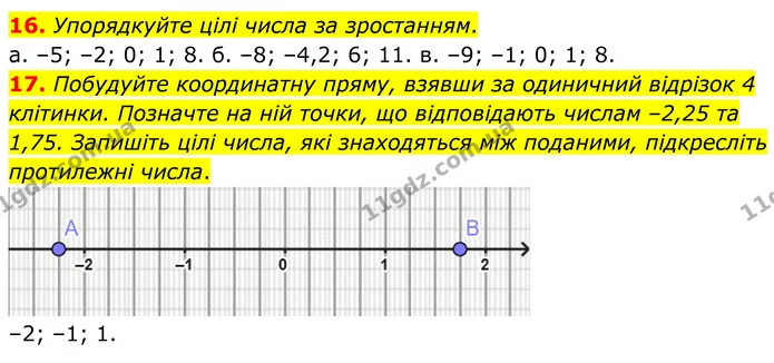 16. Упорядкуйте цілі числа за зростанням. — ГДЗ Математика 6 клас Біос 1-2 ч.