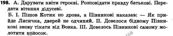 198 — ГДЗ Українська мова 4 класс Хорошковська, Воскресенська 2015