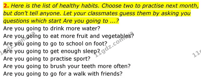 2. Here is the list of healthy habits. Choose two to practise next month, but don’t tell anyone. Let your classmates guess them by — ГДЗ зошит Grammar Англійська мова 8 клас Prepare 2025