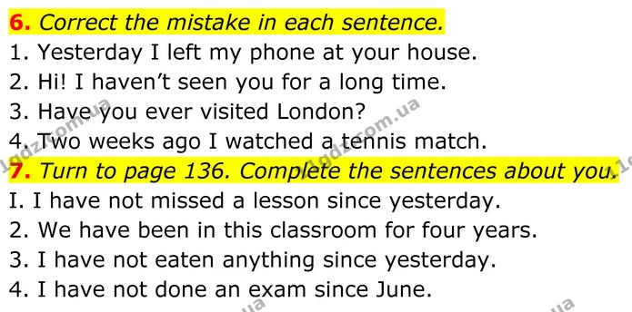 6. Correct the mistake in each sentence. — ГДЗ Англійська мова 8 клас Стайрінг (Prepare)