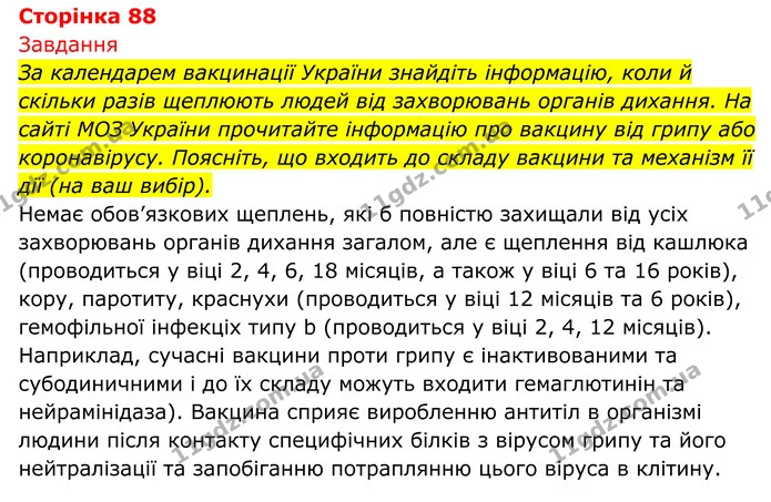 Стор. 88 — 1 — ГДЗ Біологія 8 клас Тагліна — ГДЗ Біологія 8 клас Тагліна