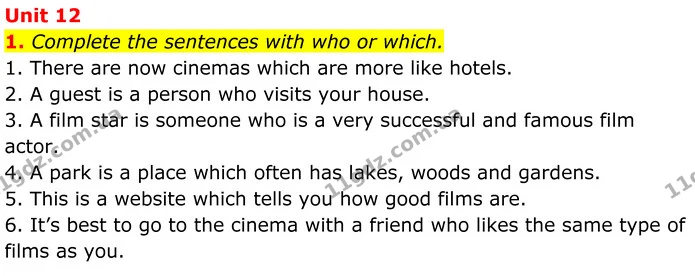 1. Complete the sentences with who or which. — ГДЗ Англійська мова 7 клас Коста