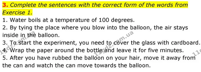 3. Complete the sentences with the correct form of the words from Exercise 1. — ГДЗ робочий зошит Англійська мова 8 клас Гарет Джонс 2025