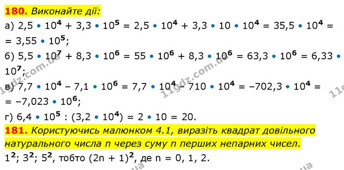 180. Виконайте дії: — ГДЗ Алгебра 7 клас Бевз