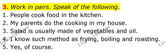 3. Work in pairs. Speak of the following. — ГДЗ Англійська мова 7 клас Карпюк