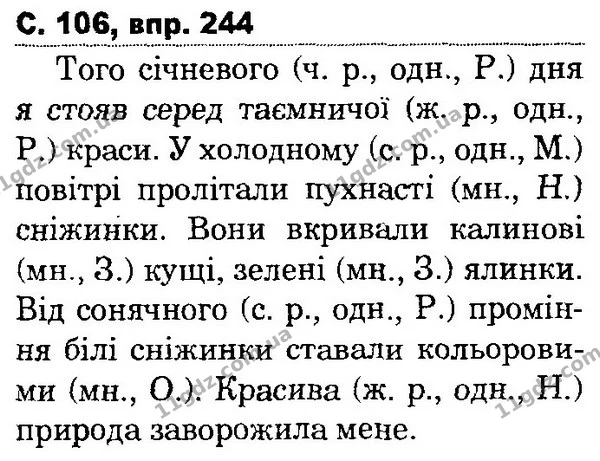 244 — ГДЗ Українська мова та читання 4 клас Захарійчук 2015