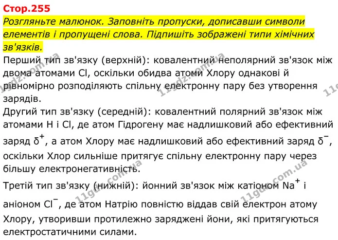 Стор. 255 — 1 — ГДЗ Хімія 8 клас Мідак — ГДЗ Хімія 8 клас Мідак