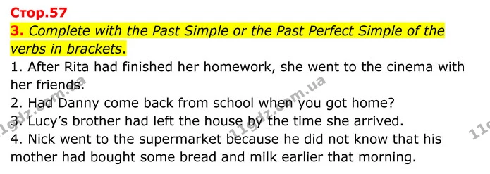 3. Complete with the Past Simple or the Past Perfect Simple of the verbs in brackets. — ГДЗ Англійська мова 8 клас Мітчелл