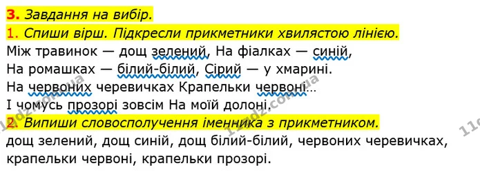 3. Завдання на вибір. — ГДЗ Українська мова та читання 3 клас Большакова 1-2 ч.