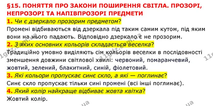 1. Чи є дзеркало прозорим предметом? — ГДЗ Пізнаємо природу 6 клас Мідак