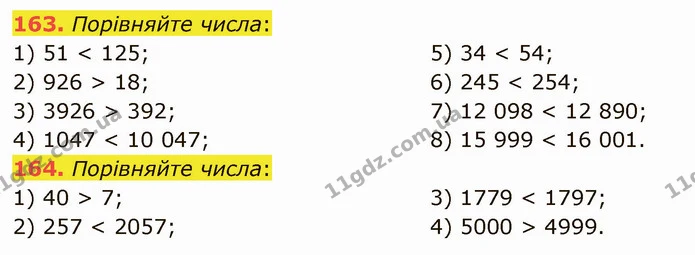 163. Порівняйте числа: — ГДЗ Математика 5 клас Тарасенкова 2022
