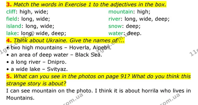 3. Match the words in Exercise 1 to the adjectives in the box. — ГДЗ Англійська мова 6 клас Коста (Prepare 6)