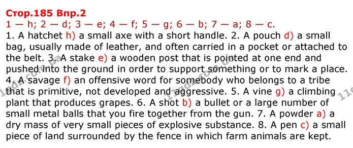 Стор. 185 — 2 — ГДЗ Англійська мова 8 клас Несвіт 2016 — ГДЗ Англійська мова 8 клас Несвіт 2016