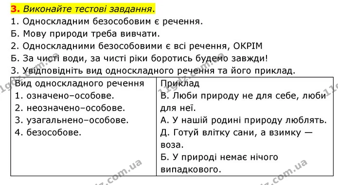 3. Виконайте тестові завдання. — ГДЗ Українська мова 8 клас Авраменко (поглиблений)