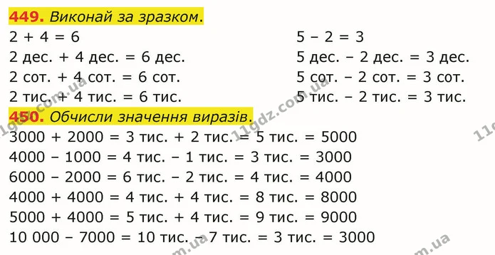 449. Виконай за зразком. — ГДЗ Математика 4 клас Оляницька