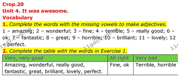 1. Complete the words with the missing vowels to make adjectives. — ГДЗ робочий зошит Англійська мова 6 клас Prepare
