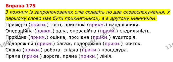 175 — ГДЗ Українська мова 6 клас Літвінова
