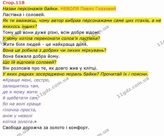 Назви персонажів байки. НЕВОЛЯ Павло Глазовий — ГДЗ Українська мова 4 клас Вашуленко 2021 2 частина