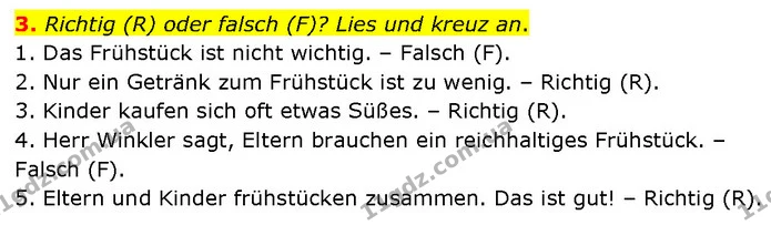 3. Richtig (R) oder falsch (F)? Lies und kreuz an. — ГДЗ Німецька мова 7 клас Басай