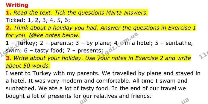 1. Read the text. Tick the questions Marta answers. — ГДЗ робочий зошит Англійська мова 6 клас Prepare