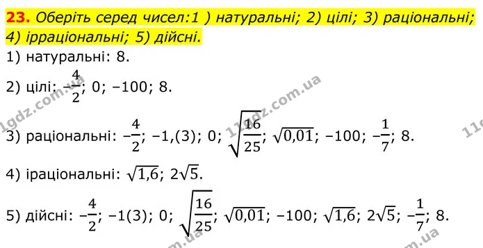 23. Графік функції y = ах – 1 проходить через точку В (–1; –25). Знайдіть значення а. — ГДЗ Алгебра 8 клас Тарасенкова