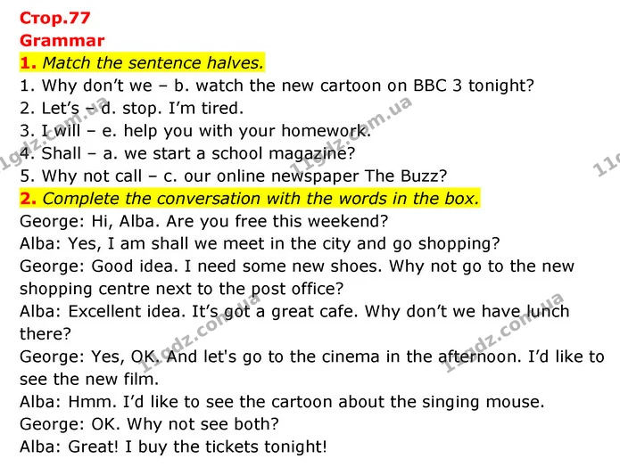 1. Match the sentence halves. — ГДЗ робочий зошит Англійська мова 6 клас Prepare