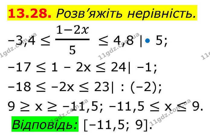 13.28. Розв’яжіть нерівність. — ГДЗ Алгебра 9 клас Істер