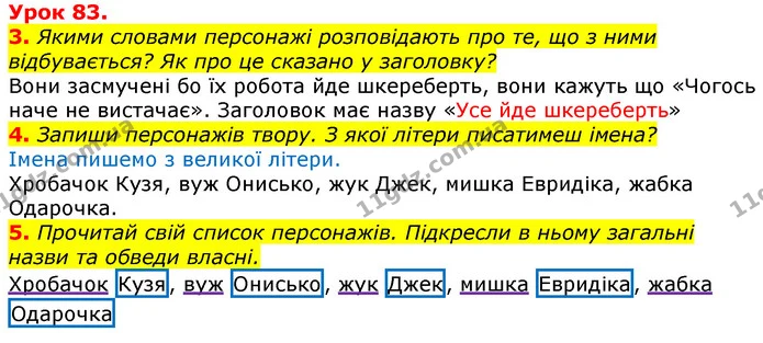 3. Якими словами персонажі розповідають про те, що з ними відбувається? Як про це сказано у заголовку? — ГДЗ Українська мова та читання 3 клас Остапенко 1-2 ч.