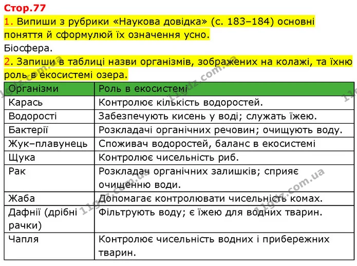 1. Випиши з рубрики «Наукова довідка» (с. 183–184) основні поняття й сформулюй їх означення усно. — ГДЗ Робочий зошит Пізнаємо природу 6 клас Коршевнюк