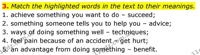 3. Match the highlighted words in the text to their meanings. — ГДЗ робочий зошит Англійська мова 8 клас Гарет Джонс 2025
