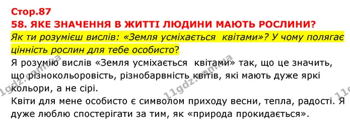 Як ти розумієш вислів: «Земля усміхається квітами»? У чому полягає цінність рослин для тебе особисто? — ГДЗ Я досліджую світ 3 клас Грущинська (1 частина)