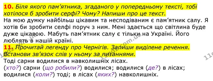10. Біля якого пам’ятника, згаданого у попередньому тексті, тобі хотілося б зробити серфі? Чому? Напиши про це текст. — ГДЗ Українська мова 3 клас Пономарьова 2020