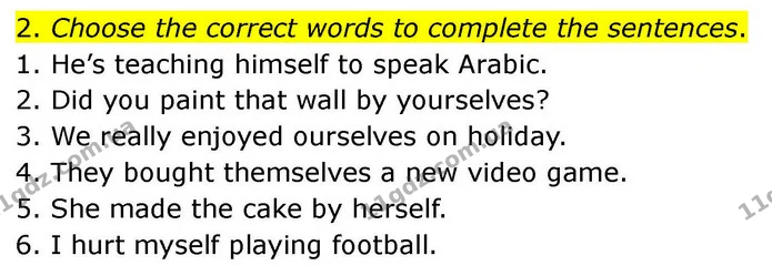 2. Choose the correct words to complete the sentences. — ГДЗ робочий зошит Англійська мова 7 клас Prepare