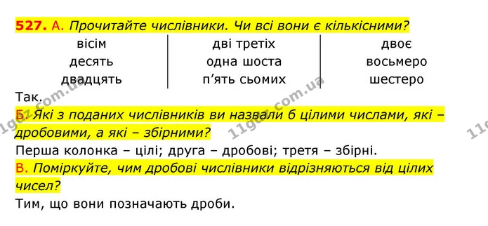 527. А. Прочитайте числівники. Чи всі вони є кількісними? — ГДЗ Українська мова 6 клас Заболотний 2023