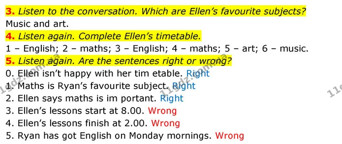 2. Read the sentences. Write the school subjects from Exercise 1. — ГДЗ Робочий зошит Англійська мова 5 клас Коста (prepare 5)