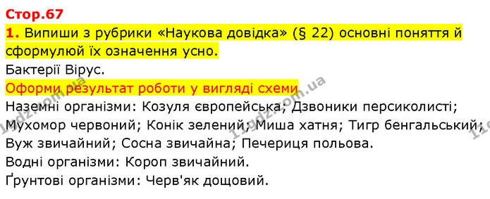 1. Випиши з рубрики «Наукова довідка» (§ 22) основні поняття й сформулюй їх означення усно. — ГДЗ Робочий зошит Пізнаємо природу 6 клас Коршевнюк
