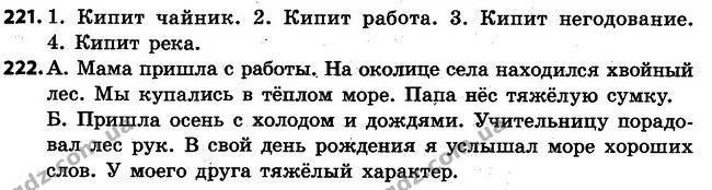 221-222 — ГДЗ Русский язык 4 класс Самонова, Стативка 2015