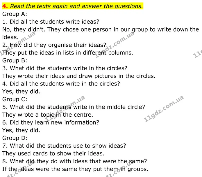 4. Read the texts again and answer the questions. — ГДЗ Англійська мова 7 клас Коста