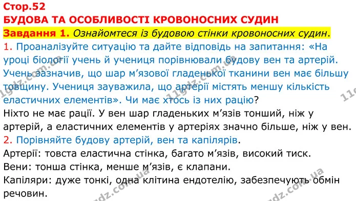 Стор. 52 — 1 — ГДЗ робочий зошит Біологія 8 клас Андерсон — ГДЗ робочий зошит Біологія 8 клас Андерсон