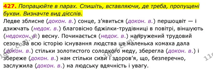 427. Попрацюйте в парах. Спишіть, вставляючи, де треба, пропущені — ГДЗ Українська мова 6 клас Ворон, Солопенко