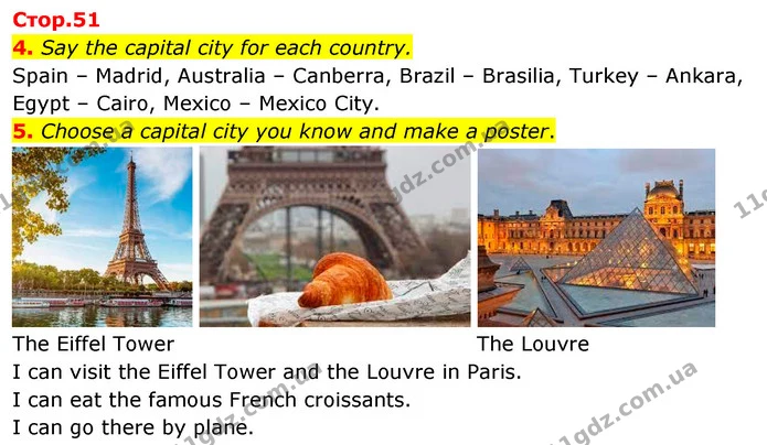4. Say the capital city for each country. — ГДЗ Англійська мова 4 клас Пухта