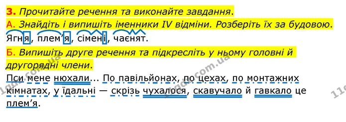 3. Прочитайте речення та виконайте завдання. — ГДЗ Українська мова 6 клас Авраменко