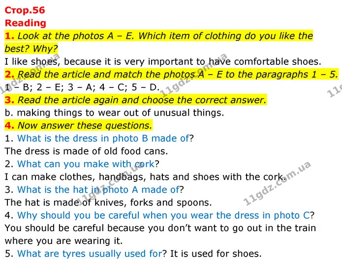 1. Look at the photos A – E. Which item of clothing do you like the best? Why? — ГДЗ Англійська мова 6 клас Коста (Prepare 6)