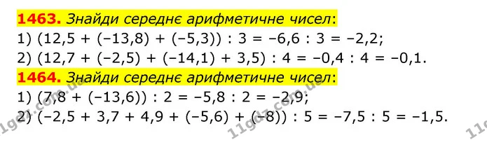 1463. Знайди середнє арифметичне чисел: — ГДЗ Математика 6 клас Істер 2023 1-2 ч.