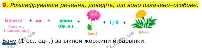 9. Розшифрувавши речення, доведіть, що воно означено–особове. — ГДЗ Українська мова 8 клас Авраменко